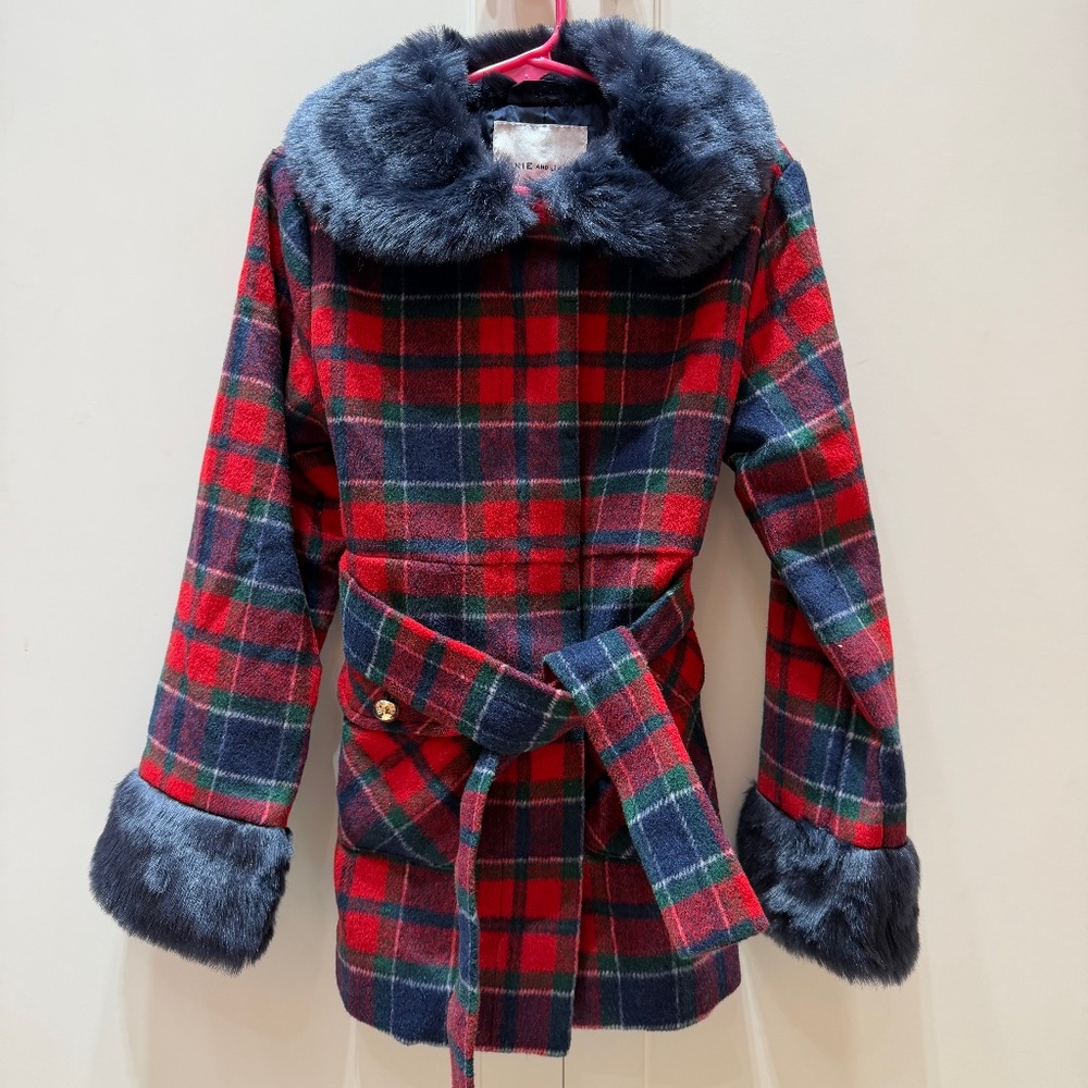 Girls Plaid Coat